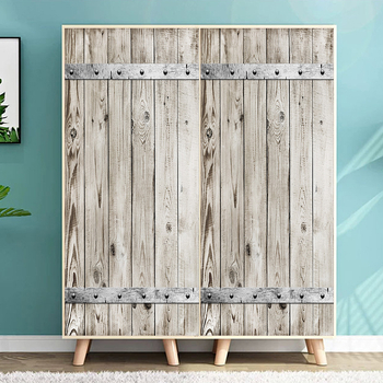 Αυτοκόλλητα Προσομοίωσης Ρετρό Ξύλινης Πόρτας Σαλόνι Διάδρομος Σκάλα Ανακαινισμένα Διακοσμητικά Αυτοκόλλητα Τοίχου Αυτοκόλλητη Αφαιρούμενη Ταπετσαρία