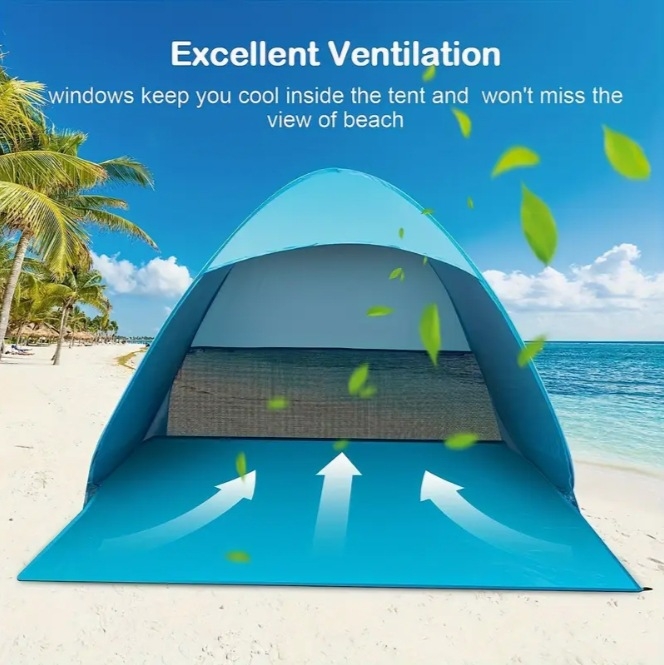 Piiriülene õuetelk, täisautomaatne kiiravamine, laste ranna päikesevari ja päikesekaitse, kokkupandav, mugav ja isoleeritud rannas vees mängimiseks