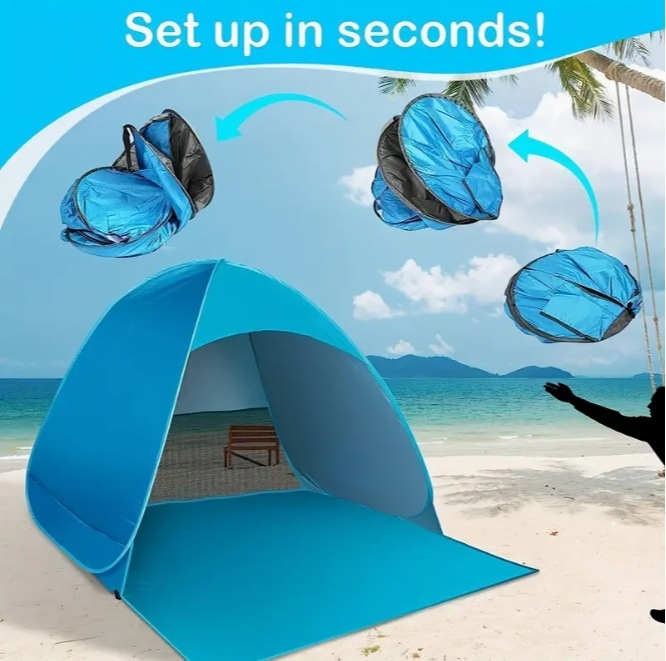 Piiriülene õuetelk, täisautomaatne kiiravamine, laste ranna päikesevari ja päikesekaitse, kokkupandav, mugav ja isoleeritud rannas vees mängimiseks