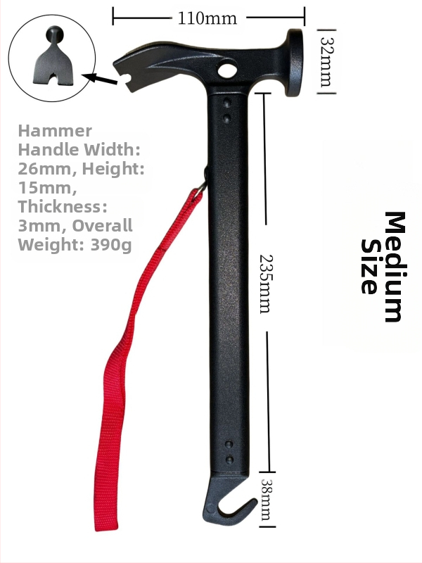 Populaarne välistingimustes kasutatav alumiiniumisulamist haamer, multifunktsionaalne kaasaskantav telgi varikatuse maapealne naelhaamer, maapealne naelalumiiniumkäepidemega haamer, hulgimüük