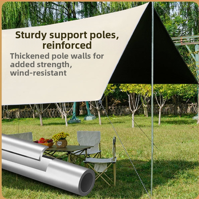 Слънцезащитна сребриста небесна завеса, дъждоустойчива небесна завеса на склад, удебелена небесна завеса за къмпинг, пикник, плаж, черна лепенка