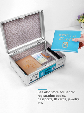 ALI6 κουτί αποθήκευσης από κράμα αλουμινίου με κλειδαριά, κουτί αποθήκευσης τιμαλφών, χρηματοκιβώτιο αρχείων πιστοποιητικών οικιακής χρήσης με φόρτωση χρημάτων