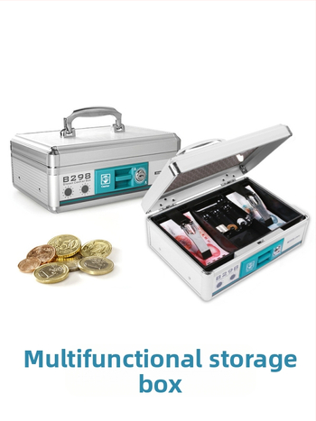 ALI6 κουτί αποθήκευσης από κράμα αλουμινίου με κλειδαριά, κουτί αποθήκευσης τιμαλφών, χρηματοκιβώτιο αρχείων πιστοποιητικών οικιακής χρήσης με φόρτωση χρημάτων