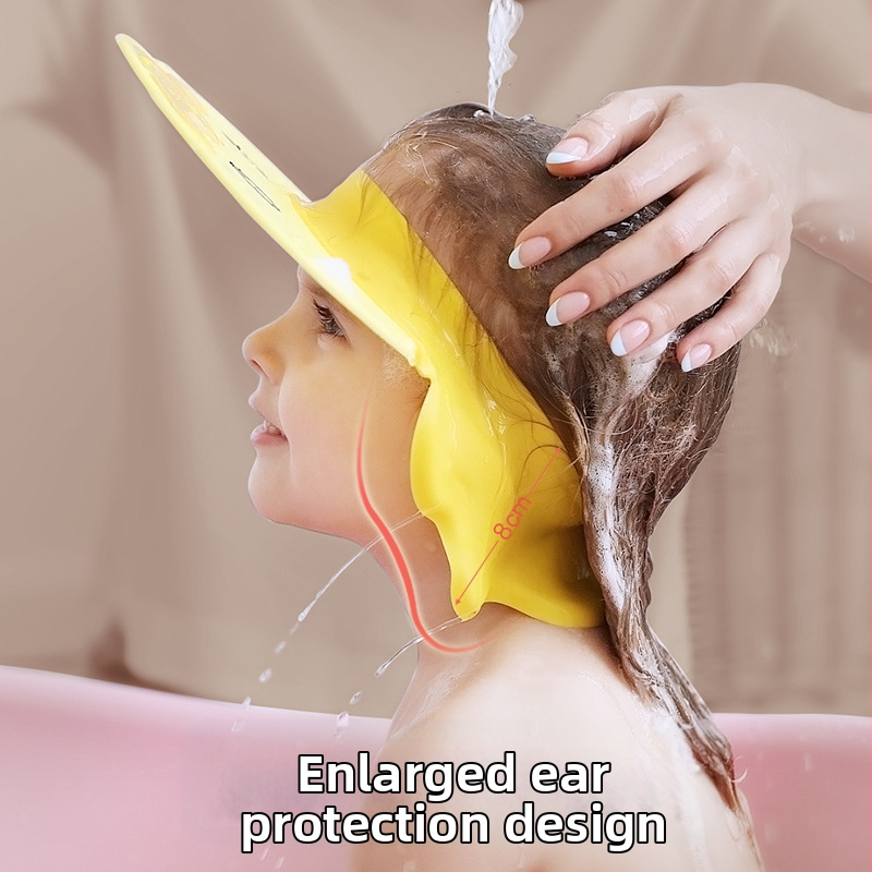 Бебешки шампоан Artifact Силиконова детска шапка за защита на ушите Регулируема бебешка шапка за бебешки душ Водоустойчива шапка за шампоан