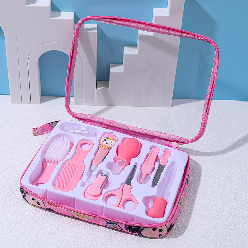 10 dalių kūdikių nagų priežiūros rinkinys, ausų samtelis, nagų kirpimo mašinėlių rinkinys, kūdikių nagų lakavimo šukos, priežiūros šepetėlis