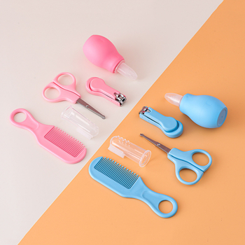 Tarpvalstybinis kūdikių valymo kostiumas kūdikiams, nosies siurbimo pirštų dantų šepetėlis, apsauginės žirklės, nagų kirpimo mašinėlė, mažos šukos, 5 dalių rinkinys