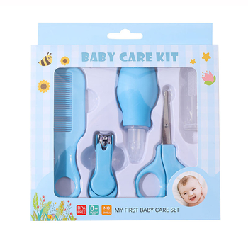 Tarpvalstybinis kūdikių valymo kostiumas kūdikiams, nosies siurbimo pirštų dantų šepetėlis, apsauginės žirklės, nagų kirpimo mašinėlė, mažos šukos, 5 dalių rinkinys