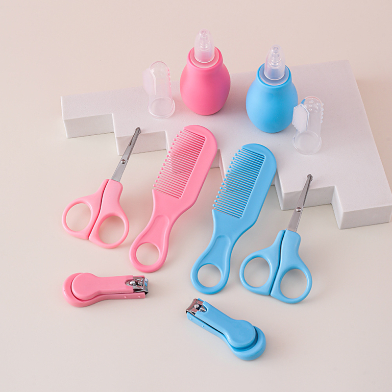 Tarpvalstybinis kūdikių valymo kostiumas kūdikiams, nosies siurbimo pirštų dantų šepetėlis, apsauginės žirklės, nagų kirpimo mašinėlė, mažos šukos, 5 dalių rinkinys