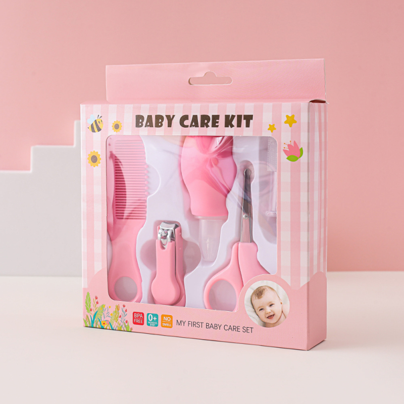 Tarpvalstybinis kūdikių valymo kostiumas kūdikiams, nosies siurbimo pirštų dantų šepetėlis, apsauginės žirklės, nagų kirpimo mašinėlė, mažos šukos, 5 dalių rinkinys