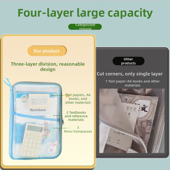 Τσάντα αποθήκευσης χαρτιού δοκιμής μεγάλου ανοίγματος σε σχήμα L, τσάντα αποθήκευσης χαρτιού δοκιμής μεγάλης χωρητικότητας, φορητή τσάντα αρχείων με πλέγμα, χονδρική