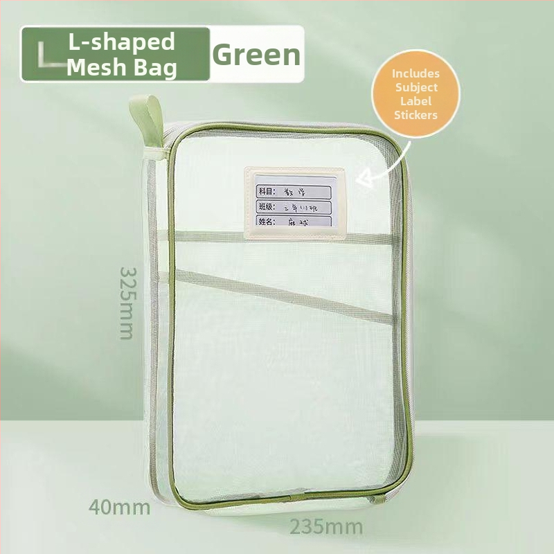 L-kujuline suure avaga testpaberi hoiukott suure mahutavusega testpaberi hoiukott õppematerjalide hoiukott võrgust kaasaskantav failikott hulgimüük