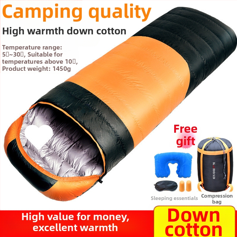 T5J [13 000 žmonių kolekcija] pūkinis miegmaišis lauko stovyklavimui, kelioninis, suaugusiųjų žiemos apsauga nuo šalčio, sutirštintas automobilio pietums