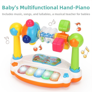 Pārrobežu Amazon bērnu agrīnās bērnības apmācība klavierspēlei, vieglā mūzika, bērnu aplaudēšana, klavierspēle, bungas, rotaļlietas