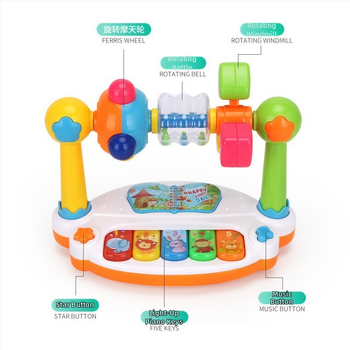 Pārrobežu Amazon bērnu agrīnās bērnības apmācība klavierspēlei, vieglā mūzika, bērnu aplaudēšana, klavierspēle, bungas, rotaļlietas