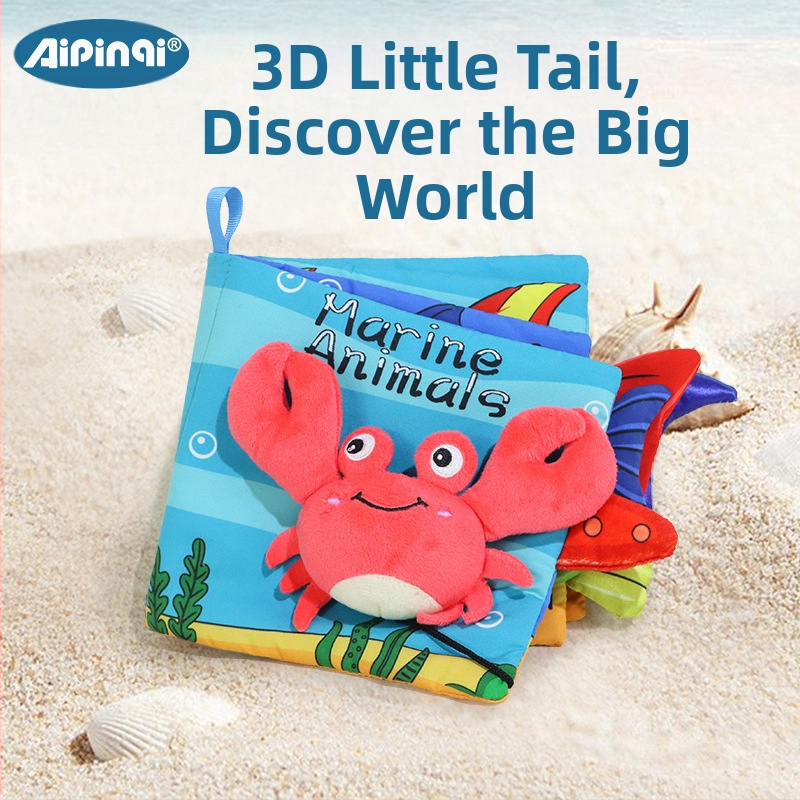 Книга-пъзел от плат без разкъсване, играчка за ранно образование за бебета 0-1 годишно, книжка от плат, ранно обучение на едро