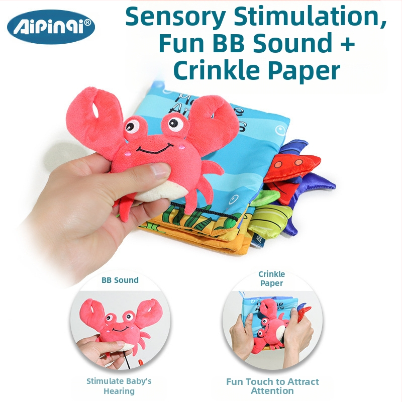 Книга-пъзел от плат без разкъсване, играчка за ранно образование за бебета 0-1 годишно, книжка от плат, ранно обучение на едро