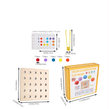 Montessori spalvų derinimo segtukų karoliukai, nušvitimo mokymo priemonės, darželio skaitmeniniai kognityviniai smulkiosios motorikos lavinimo mediniai žaislai