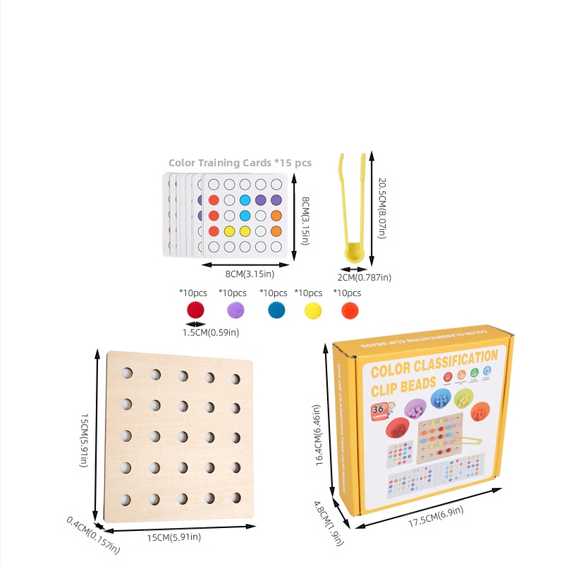 Montessori spalvų derinimo segtukų karoliukai, nušvitimo mokymo priemonės, darželio skaitmeniniai kognityviniai smulkiosios motorikos lavinimo mediniai žaislai