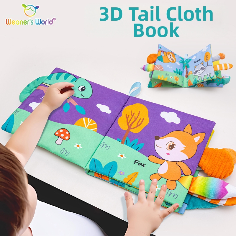 Нова стерео книжка с опашка от плат, тиха книжка за ранно образование на допир за бебета, звънеща хартиена тактилна когнитивна играчка, производител на наличност