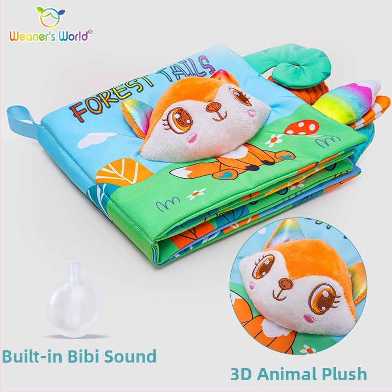 Нова стерео книжка с опашка от плат, тиха книжка за ранно образование на допир за бебета, звънеща хартиена тактилна когнитивна играчка, производител на наличност