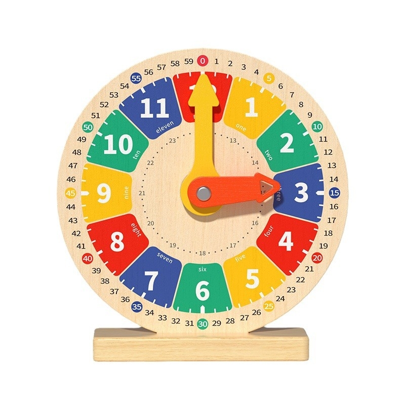 Laste digitaalne kell õppevahendid puidust kella mudel mänguasi lasteaia hariduslik õppimisaeg äratuskell mõistmine