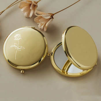 Tarpvalstybinės „Amazon“ pamergės, rožinio aukso, sidabro, kosmetinis veidrodis, vestuvės, nuotaka, bernvakaris