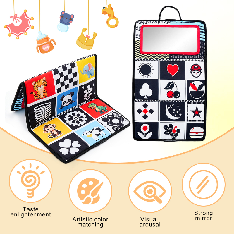 Piiriülesed imikutele mõeldud hariduslikud mänguasjad, kokkupandav, ha ha peegel, auto tagaistme voodi, kõristiga ripats