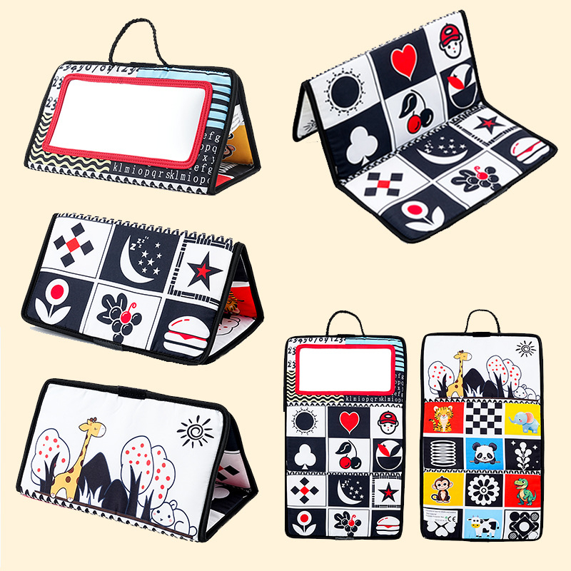 Piiriülesed imikutele mõeldud hariduslikud mänguasjad, kokkupandav, ha ha peegel, auto tagaistme voodi, kõristiga ripats