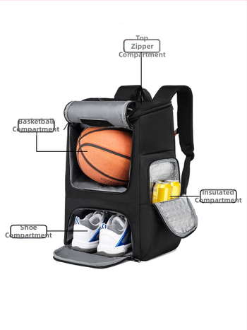 Piiriülene kuummüügis multifunktsionaalne korvpallikott, treeningkott, suure mahutavusega mugav seljakott, veekindel isolatsiooniga seljakott, vabaajakott