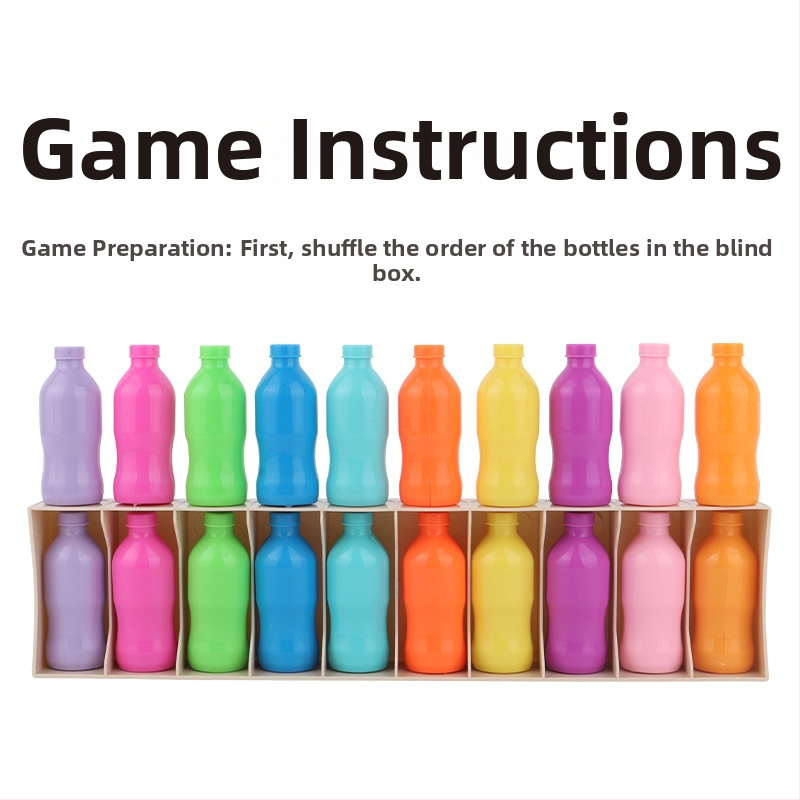 Zábavná hra na hádanie fliaš, detská hra na párovanie farieb a nápojov, vzdelávacia hračka na pamäť mozgu