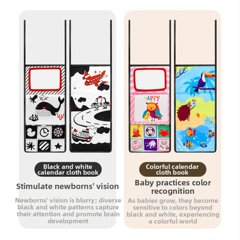 Daugiamatis nušvitimas Haha veidrodinis audinio knygelė gyvūnų spalvų anglų kalbos pažintinis 0-3 metų kūdikio sulankstomas stalo kalendorius medžiaginė knyga