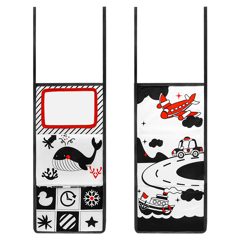 Daugiamatis nušvitimas Haha veidrodinis audinio knygelė gyvūnų spalvų anglų kalbos pažintinis 0-3 metų kūdikio sulankstomas stalo kalendorius medžiaginė knyga