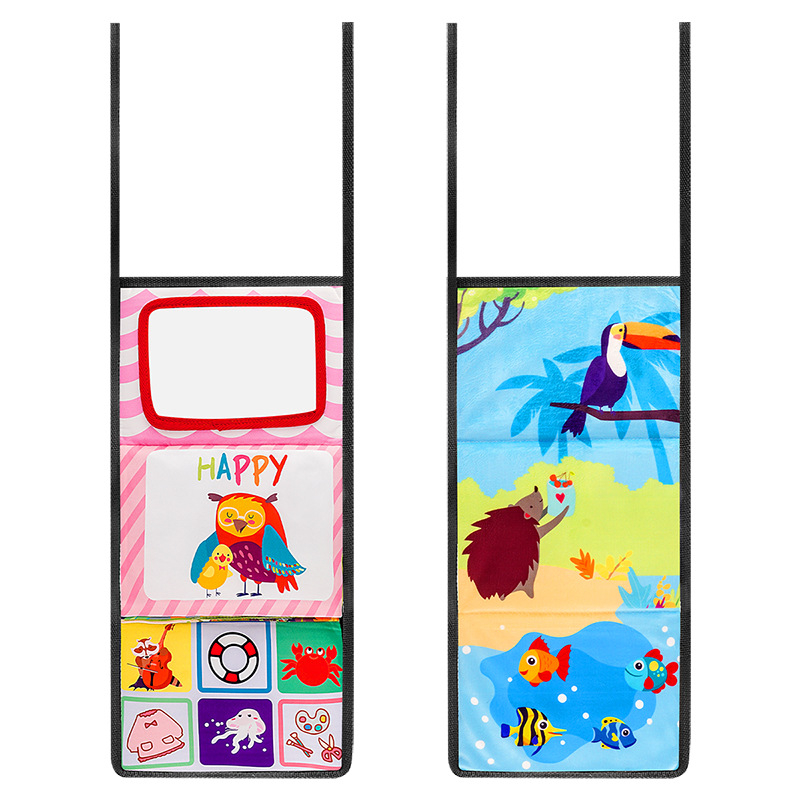 Daugiamatis nušvitimas Haha veidrodinis audinio knygelė gyvūnų spalvų anglų kalbos pažintinis 0-3 metų kūdikio sulankstomas stalo kalendorius medžiaginė knyga