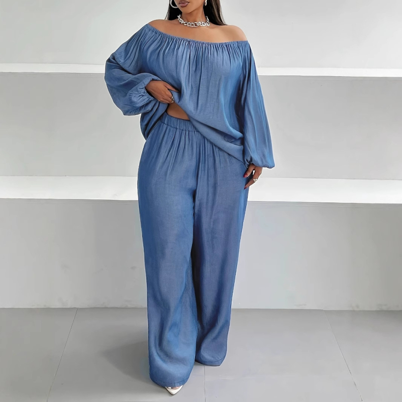 Ženska odjeća preko granica Amazon Aliexpress Velike veličine s jednostrukim ovratnikom Topovi i hlače Ležerno široko odijelo od dva dijela za proljeće i ljeto