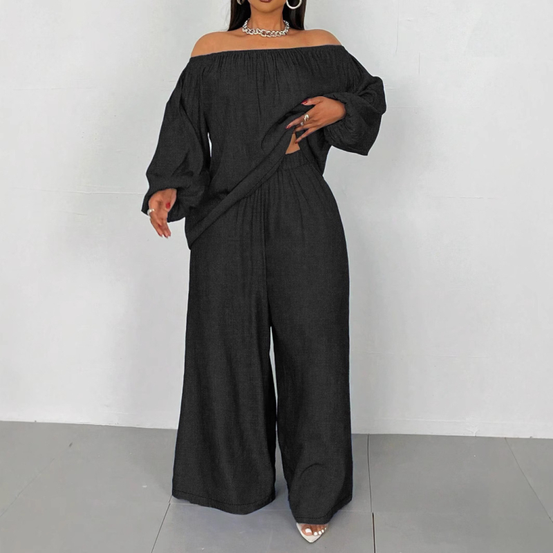 Ženska odjeća preko granica Amazon Aliexpress Velike veličine s jednostrukim ovratnikom Topovi i hlače Ležerno široko odijelo od dva dijela za proljeće i ljeto