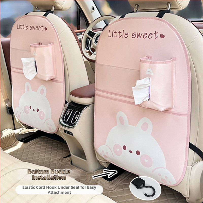 Подложка против удари за облегалката на автомобилната седалка, карикатурен печат, задна подложка против износване за автомобилна седалка, креативна многофункционална защитна подложка за автомобил