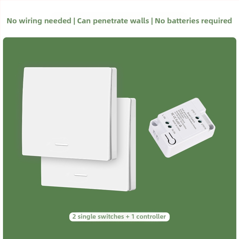 Savaime generuojantis belaidis jungiklis buitiniam vieno valdymo į dviejų valdymo daugiafunkciniam valdymui be laidų atsitiktinis be pastos be baterijų lengvas paspaudimas