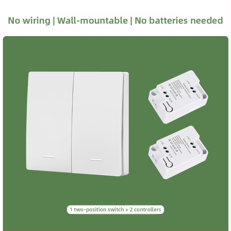 Savaime generuojantis belaidis jungiklis buitiniam vieno valdymo į dviejų valdymo daugiafunkciniam valdymui be laidų atsitiktinis be pastos be baterijų lengvas paspaudimas