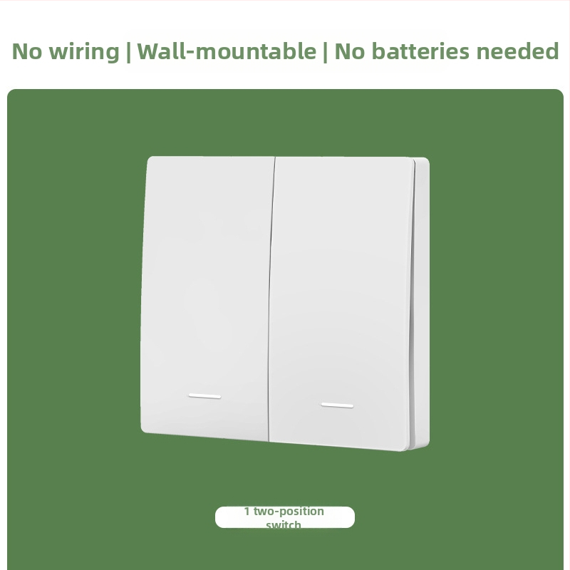 Savaime generuojantis belaidis jungiklis buitiniam vieno valdymo į dviejų valdymo daugiafunkciniam valdymui be laidų atsitiktinis be pastos be baterijų lengvas paspaudimas