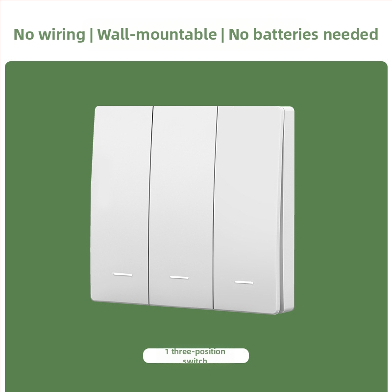 Savaime generuojantis belaidis jungiklis buitiniam vieno valdymo į dviejų valdymo daugiafunkciniam valdymui be laidų atsitiktinis be pastos be baterijų lengvas paspaudimas