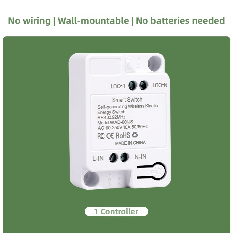 Savaime generuojantis belaidis jungiklis buitiniam vieno valdymo į dviejų valdymo daugiafunkciniam valdymui be laidų atsitiktinis be pastos be baterijų lengvas paspaudimas