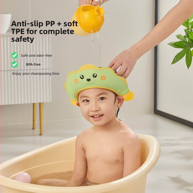 Бебешка шапка за шампоан с предпазител за уши, Детска шапка за шампоан, Защита за очите срещу проникване на вода, Детска шапка за вана
