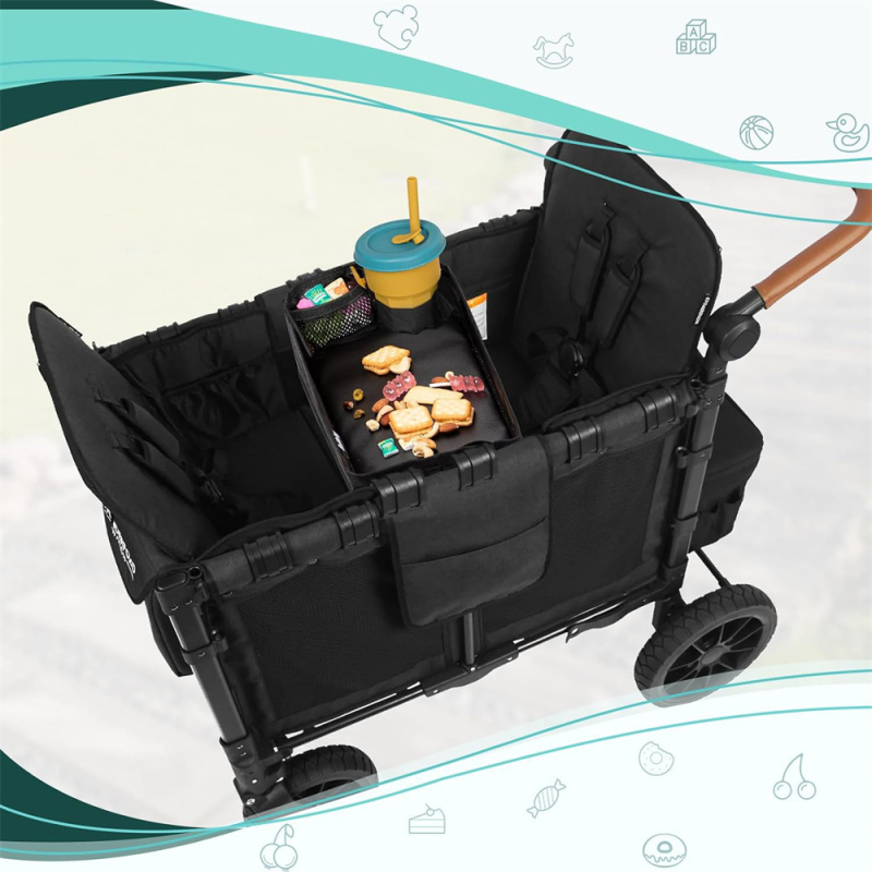 Onderfold luksuslik nelikveoline universaalne söögitaldrik lastele beebikäru kandiku riiul veekindel Oxfordi riie