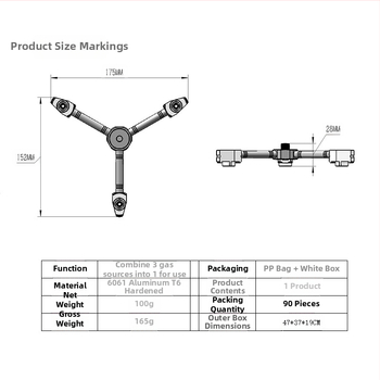 Τρία σε ένα αυτοκλειόμενο εργαλείο προσαρμογέα σόμπας από κράμα αλουμινίου, μετατροπέας εξαρτημάτων εξωτερικού χώρου για κάμπινγκ, κεφαλή μετατροπής λαμπτήρα αερίου
