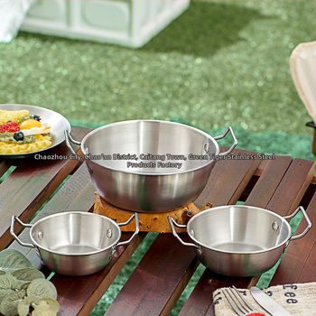 Εξωτερικό μπολ χιονιού από ανοξείδωτο ατσάλι 304 Κορεάτικο δράμα ίδιου στυλ μπολ κρασιού ρυζιού μαγειρέματος με λαβή μπολ kimchi Κορεάτικο μπολ κρασιού ρυζιού