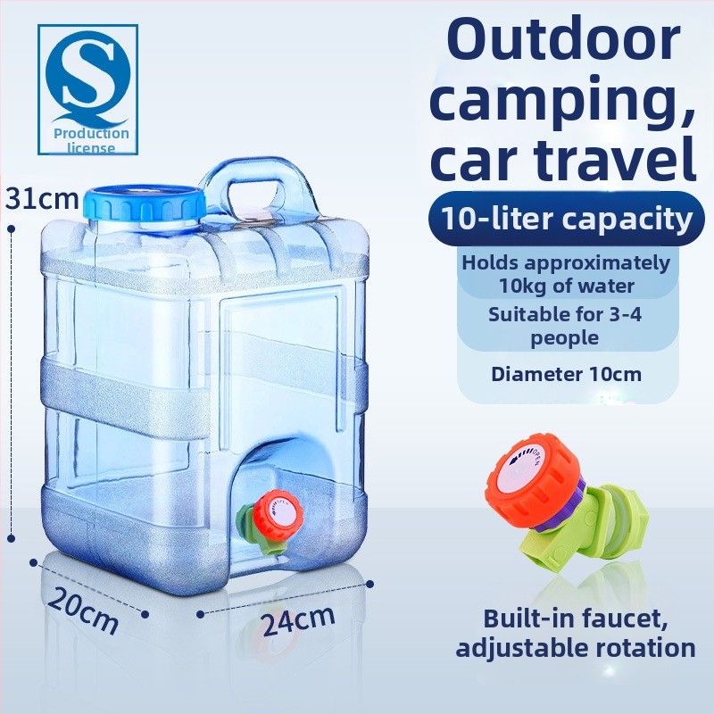 Meichu (maxcook) grynas kvadratinis kibiras geriamajam kibirui su čiaupu savarankiškai važiuojantis turistinis krepšys lauko reikmėms