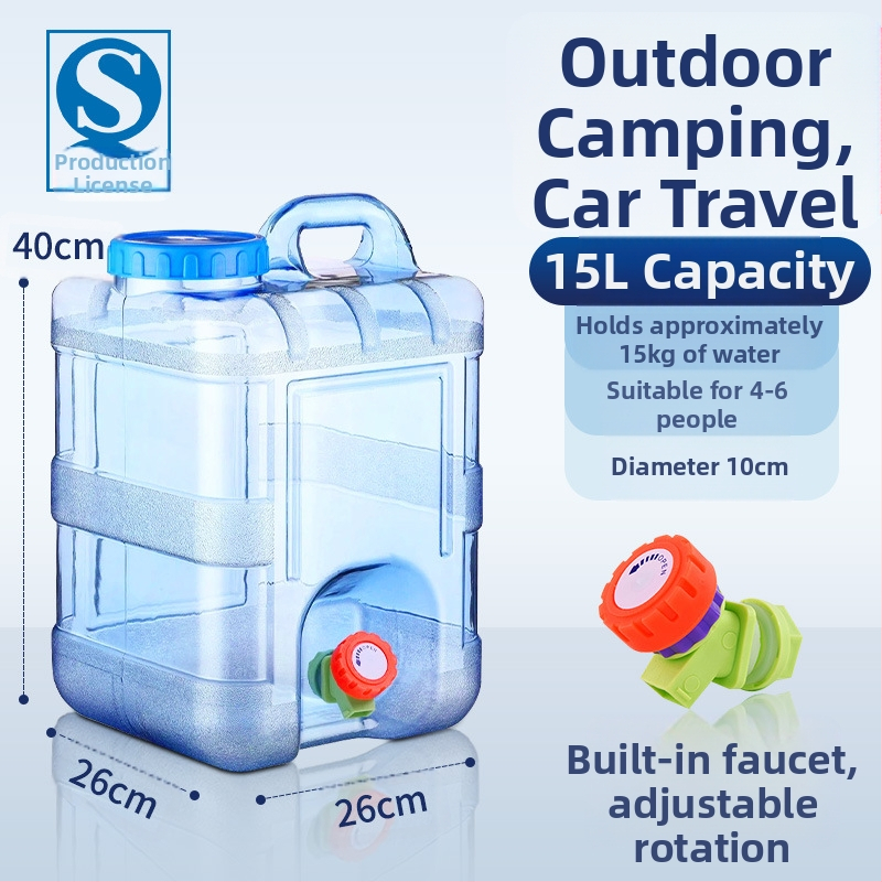 Meichu (maxcook) grynas kvadratinis kibiras geriamajam kibirui su čiaupu savarankiškai važiuojantis turistinis krepšys lauko reikmėms