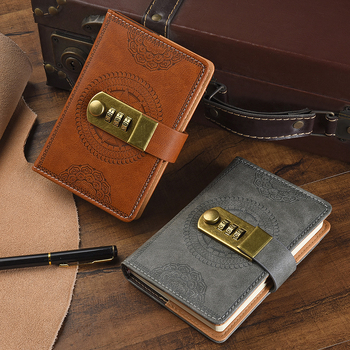 Uus parooliraamat lukuga A7 väikese suurusega päeviku märkmikuga kaasaskantav raamatupidamistasku märkmik retro hulgimüük