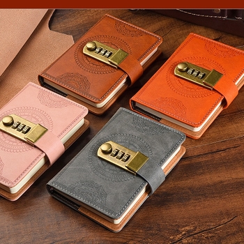 Uus parooliraamat lukuga A7 väikese suurusega päeviku märkmikuga kaasaskantav raamatupidamistasku märkmik retro hulgimüük