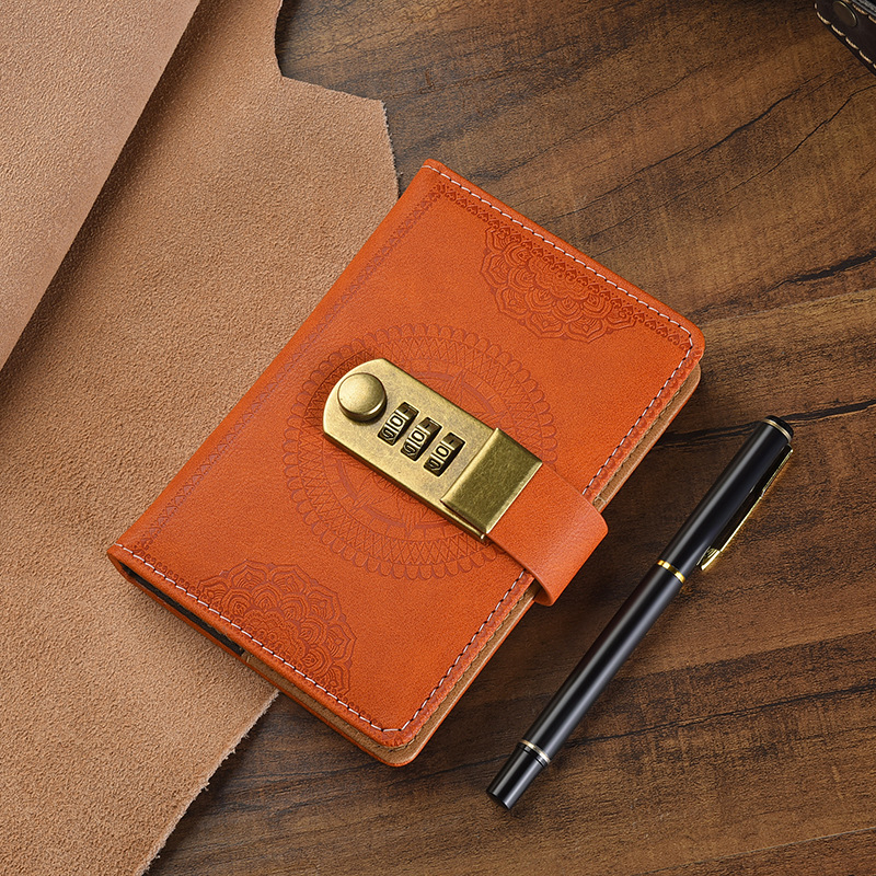 Uus parooliraamat lukuga A7 väikese suurusega päeviku märkmikuga kaasaskantav raamatupidamistasku märkmik retro hulgimüük